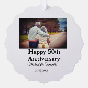 cheers to 50 years anniversary add name photo date tree decoration card