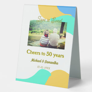 cheers to 50 years anniversary love is Sweet retro