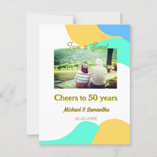 cheers to 50 years anniversary love is Sweet retro Postcard