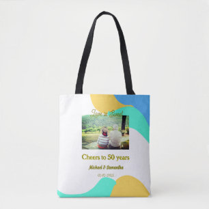 cheers to 50 years anniversary love is Sweet retro Tote Bag