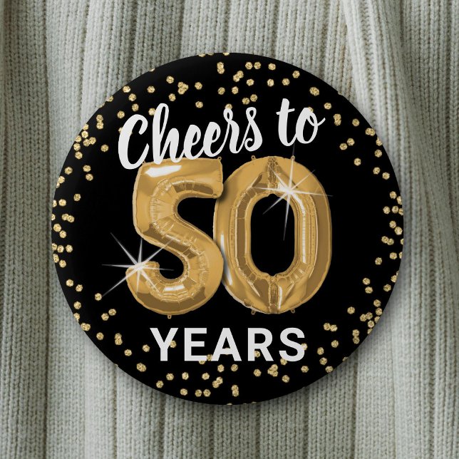 Cheers to 50 years Birthday 6 Cm Round Badge (Creator Uploaded)