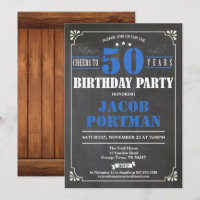 Cheers to 50 years birthday invitation. Retro