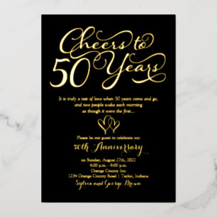 Cheers to 50 Years Black 50th Wedding Anniversary