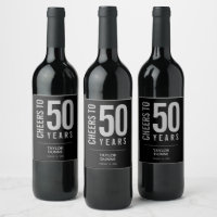 Cheers to 50 Years Black and Silver