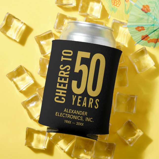 Cheers to 50 Years Business Anniversary Can Cooler (In Situ Summer)