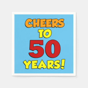 Cheers To 50 Years Colourful Party Napkin