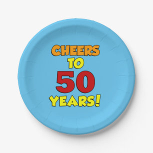 Cheers To 50 Years Colourful Party Paper Plate