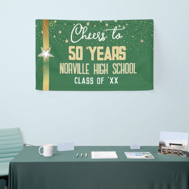 CHEERS to 50 Years! CUSTOM Class Reunion banner (Tradeshow)