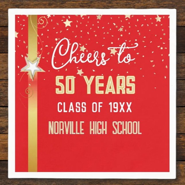 CHEERS to 50 Years! CUSTOM Class Reunion  Napkin (Creator Uploaded)