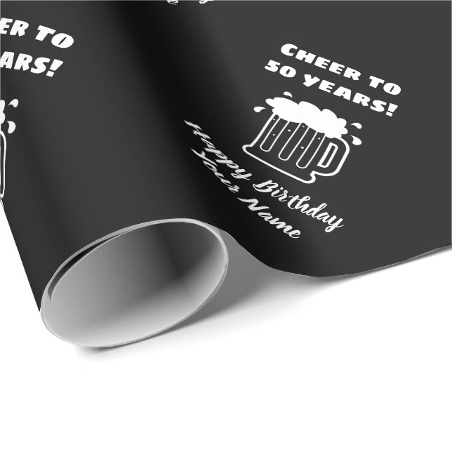 Cheers to 50 years funny 50th Birthday wishes Wrapping Paper (Roll Corner)