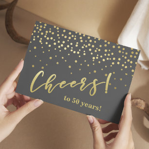 Cheers to 50 years! Glamourous Gold Sparkles Postcard