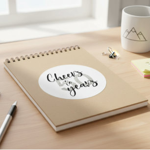 Cheers to 50 Years Glitter 50th Birthday Classic Round Sticker