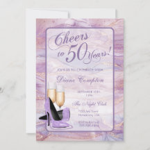 Cheers to 50 Years Lavender Gold Birthday