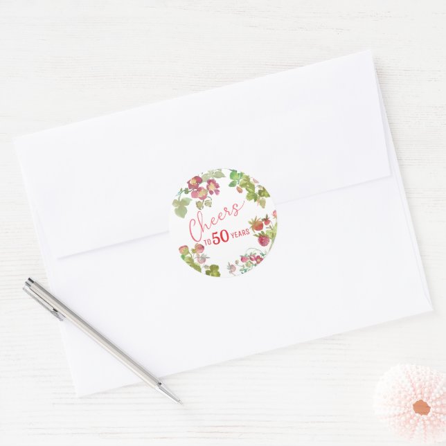 Cheers to 50 Years Milestone Birthday  Classic Round Sticker (Envelope)