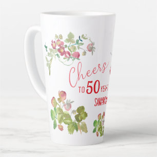 Cheers to 50 Years Milestone Birthday Latte Mug
