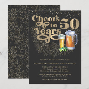 Cheers to 50 Years Milestone Birthday Party Invitation