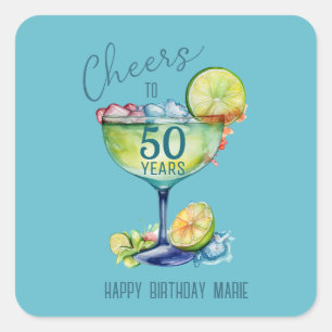 Cheers to 50 Years Milestone Birthday  Square Sticker