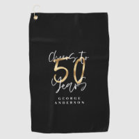 cheers to 50 years modern black and gold