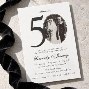 Cheers to 50 Years Photo 50th Wedding Anniversary Invitation