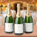 Cheers To 50 Years Wedding Anniversary Greenery Sparkling Wine Label<br><div class="desc">Featuring delicate watercolor country garden greenery,  this chic anniversary label can be personalised with your special 50 years anniversary celebration information. Designed by Thisisnotme©</div>