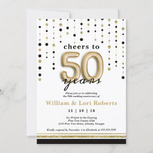 Cheers to 50 Years, Wedding Anniversary Invitation
