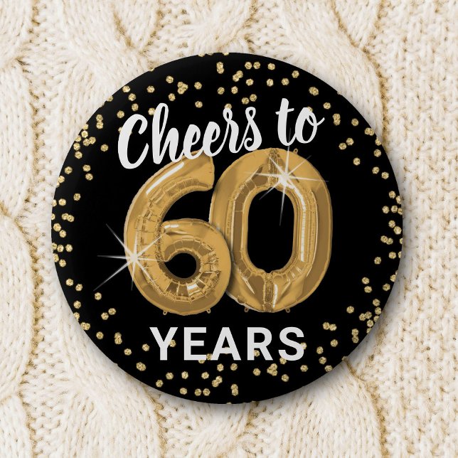 Cheers to 60 years | 60th Birthday 6 Cm Round Badge (Creator Uploaded)