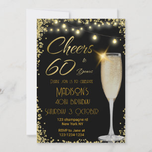 Cheers to 60 years birthday invitation