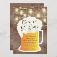 Cheers to 60 Years Birthday Invitation
