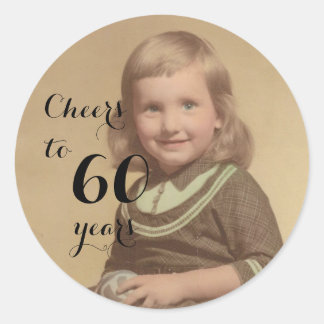 Cheers to 60 Years! Classic Round Sticker
