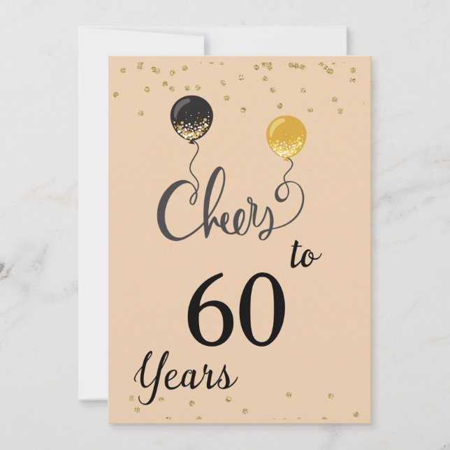 Cheers to 60 Years Custom Invitation (Front)