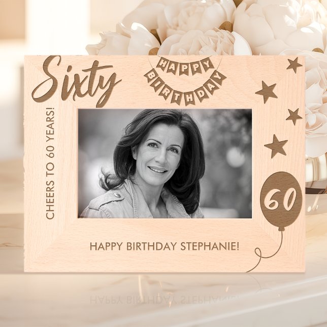 Cheers To 60 Years Happy Birthday Etched Frames (Creator Uploaded)