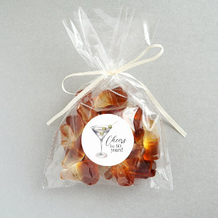 Cheers to 60 Years Martini Cocktail Birthday Party Classic Round Sticker