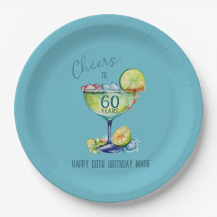 Cheers to 60 Years Milestone Birthday  Paper Plate