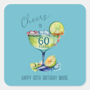 Cheers to 60 Years Milestone Birthday  Square Sticker