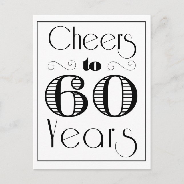 Cheers to 60 Years Postcard (Front)