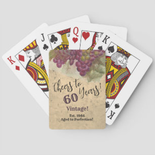 Cheers to 60 Years Wine Country Watercolor Playing Cards