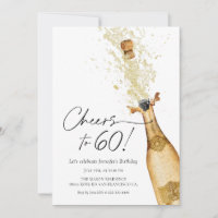 Cheers to 60th Birthday Invitation