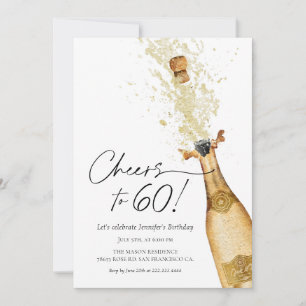 Cheers to 60th Birthday Photo Invitation