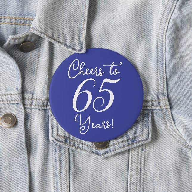 Cheers to 65 Years Lavender Birthday Party 10 Cm Round Badge (In Situ)
