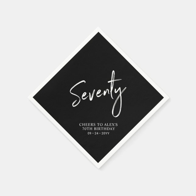 Cheers to 70  | Modern Adult 70th Birthday Party Napkin (Corner)