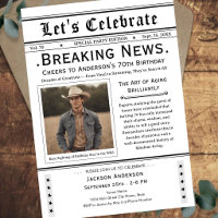 Cheers to 70! Newspaper Birthday