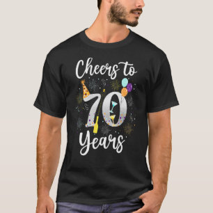 Cheers To 70 Years 70th Birthday Wine Born 1953 T-Shirt