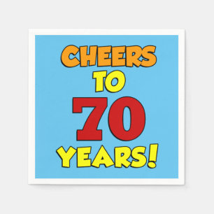 Cheers To 70 Years Colourful Party Napkin