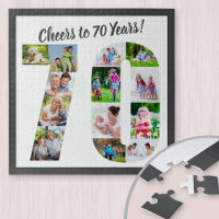 Cheers to 70 Years Number 70 Photo Collage Square