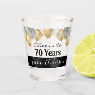 Cheers to 70 Years Personalised Birthday Shot Glas Shot Glass