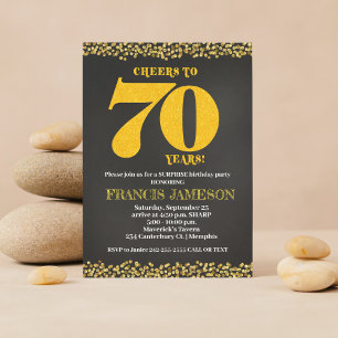 Cheers to 70 Years Seventieth 70th Birthday Invitation