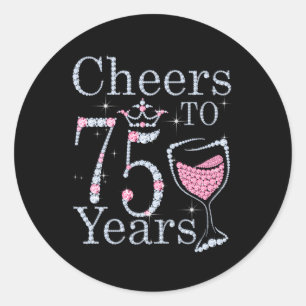 Cheers To 75 Years 1947 75Th For Classic Round Sticker