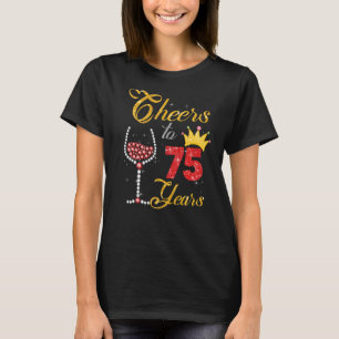 Cheers to 75 Years 1948 75th Birthday Wine Diamond T-Shirt