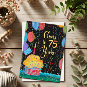 Cheers to 75 Years Happy Birthday Card