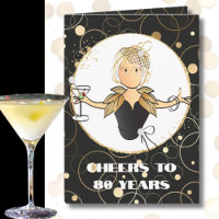 Cheers to 80 Bold Glamourous Cartoon 80th Birthday